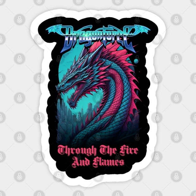 Neonwave DragonForce Sticker by DeathAnarchy